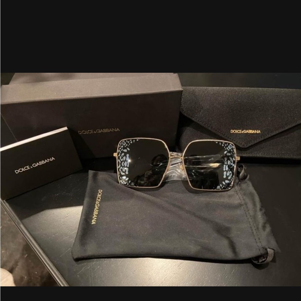 Dolce & Gabbana Black Aviator Sunglasses